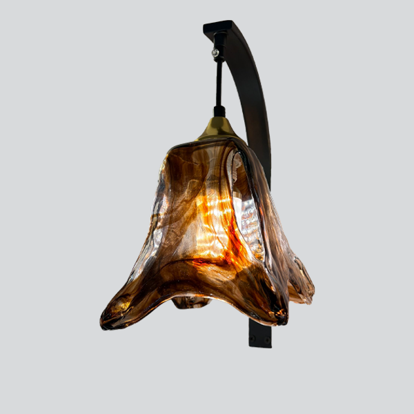 Modern Amber Glass Wall Light