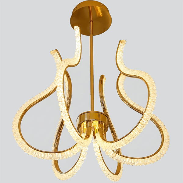 Luxurious Golden Ribbon LED Chandelier