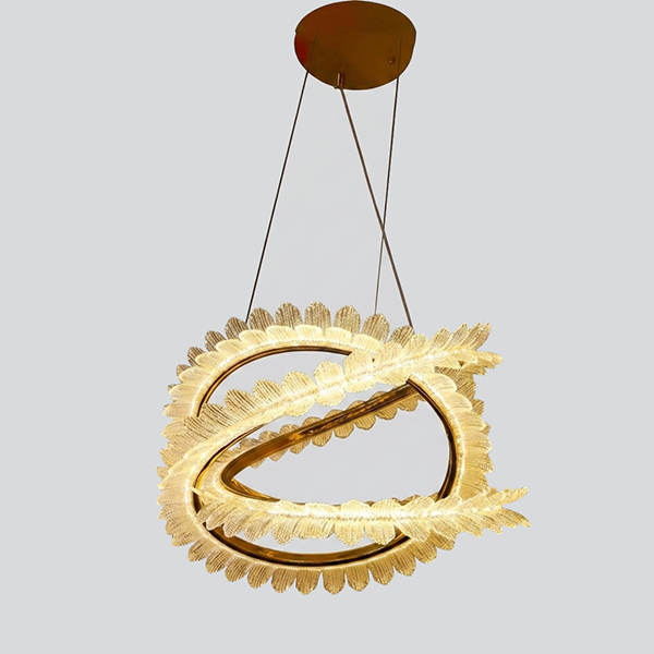 Golden Laurel Leaf Infinity Chandelier