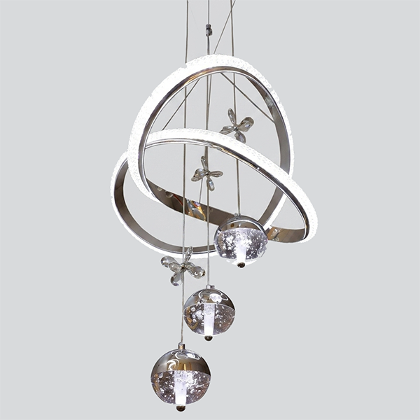 Silver Galaxy Crystal Orb Chandelier