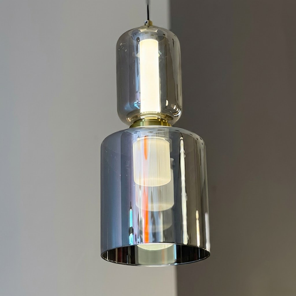 Modern Smoky Glass Geometric Pendant Light
