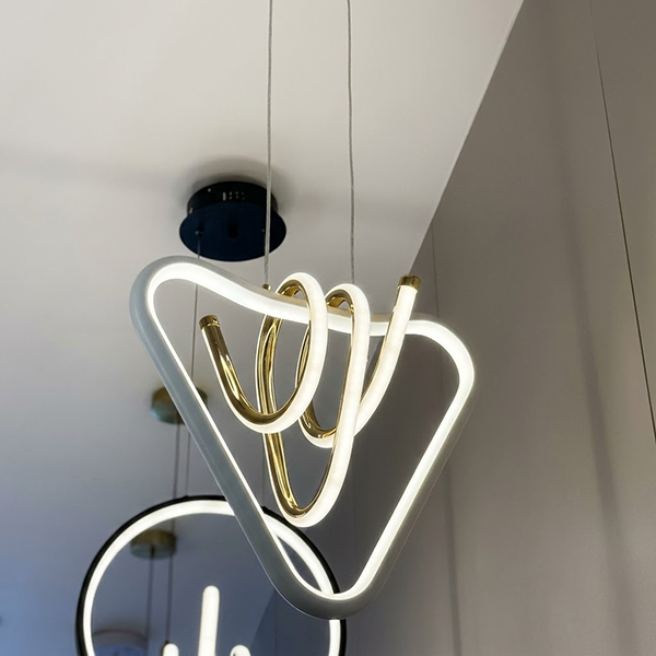 Modern Triangular Spiral LED Chandelier