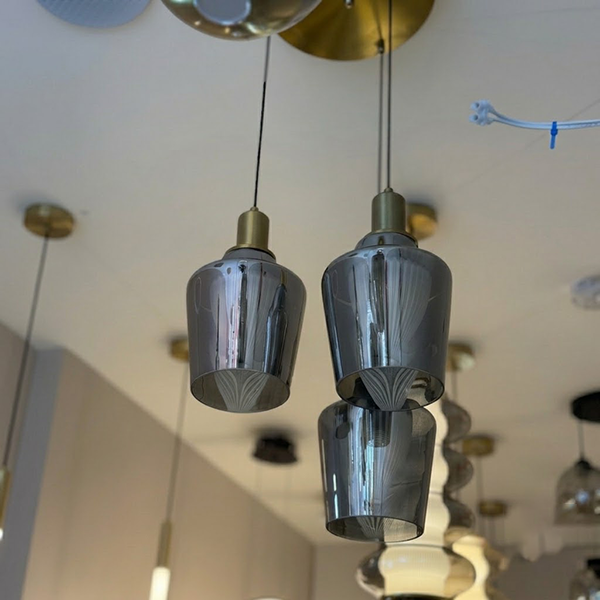 Modern 3-Light Smoky Glass Pendant